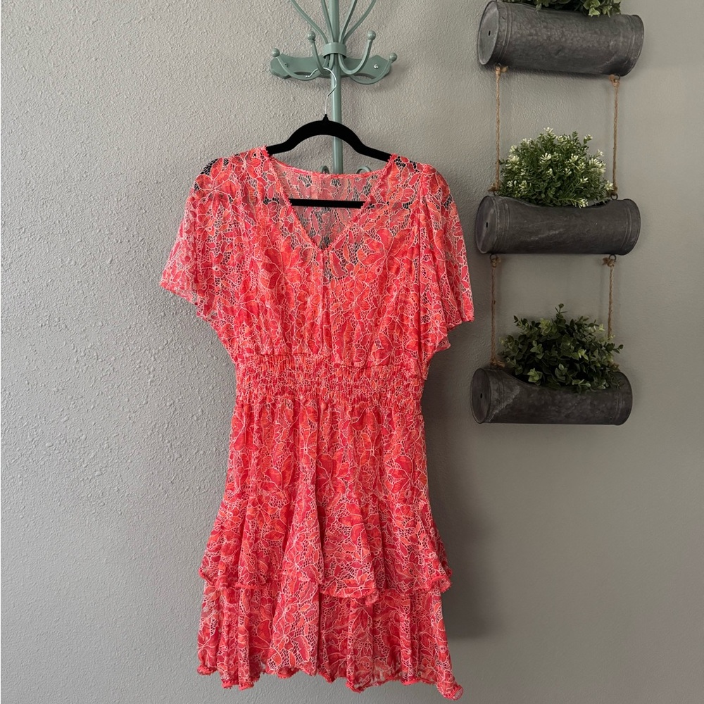 Taylor Coral Lace Dress size 10